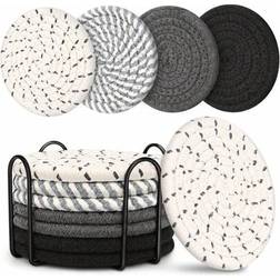 Shein Beverage Black Mixed Coaster 11cm 8pcs