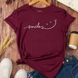 INAWLY Damen T-Shirt Mit Buchstaben - Grafik