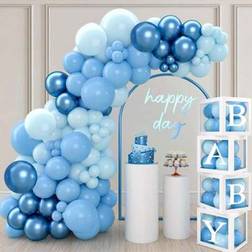 Shein Blue Balloons Arch Garland Kit 134pcs Different Size 5/10/18 Inch Macaron Pastel Blue