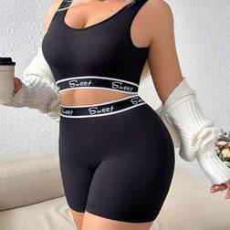 Shein Contrast Color Comfortable Stretchy Plus Size Lingerie Set