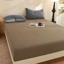 Shein Deep Brown Fitted Fitted 1pc Bed Sheet