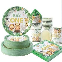 Shein Birthday Animal Print Disposable Tableware Set 25 Guests
