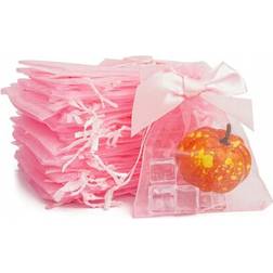 Shein Pink Bow Organza Bags 20pcs 3.9x4.7 Inches