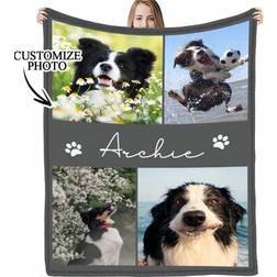 Shein Personalised Flannel Blanket 1pc With Multiple Photos Blankets