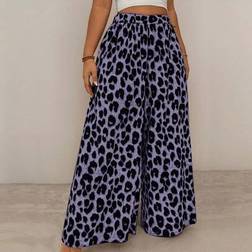 Shein Große Lässig-Hose für den Urlaub - Leoparden/Muster