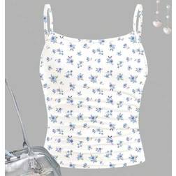 Shein Boho Style Mini Ditsy Floral - Tween Girl Slim Fit Casual Vacation Camisole Top