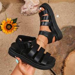 Shein Plus Size Women's Thick Sole Sandals With Buckle Strap - Waterproof