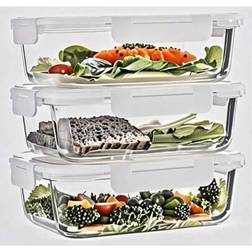Shein Glass Meal Prep Containers With Lids Set Of 3 Food Container