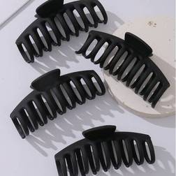 Shein 4 Pcs Black Fashion Big Hair Claws
