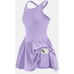 Shein Tween Girls Casual Solid Color Crossback Racerback Sporty Tank Dress