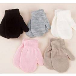 Shein Baby Solid Color Warm Knit Gloves - Old