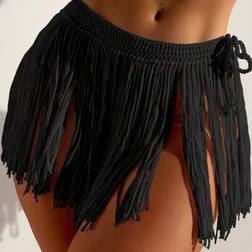 Shein Vacation Beach Sexy Tassel Cover Up & Mini Skirt Set