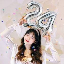 Shein 16 Inch Silver Number Balloons