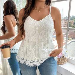 Shein Plus Size Women Floral Lace Loose Elegant Camisole