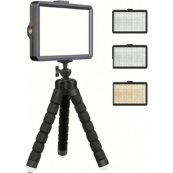 Shein LED Video Light Photography Selfie Dimmable Panel Lighting Photo Studio Live Stream Fill Lamp Three Color With Tripod Stand