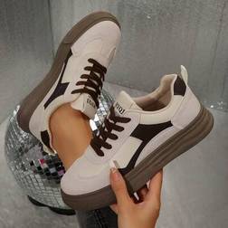 Shein Vintage Platform Lace Up Casual Trainers - Spring Autumn
