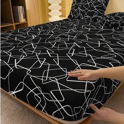 Shein 1pc Bed Sheet Bed Sheet White, Black (200x150cm)