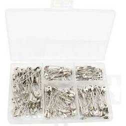 Shein Silver Plated Nickel Safe Locking Brooch Pin Set - Small Grid Box