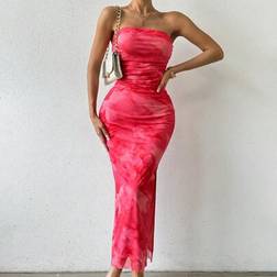 Rafferiza Batik Maxikleid Mit Röhrenkörper Und Seitlichem Schlitz - Frauen