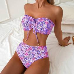 Shein Damen Strand Sommer Outfit Bikini-Set - Blumenprint