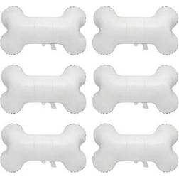 Shein 6pcs White Dog Bone-Shaped Foil Balloon