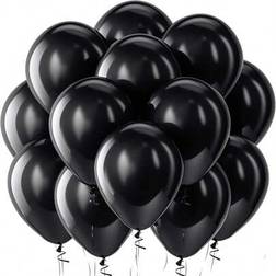 Shein Latex Balloons Round Helium Black 10-pack