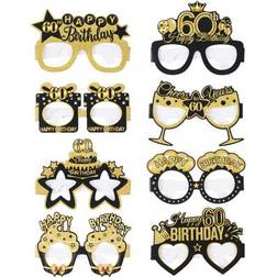 Shein Black Gold 60th Birthday Party Paper Glasses 8pcs