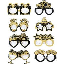 Shein Black Gold 40th Birthday Party Paper Glasses 8pcs