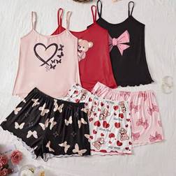 Shein Plus Size Printed Camisole & Shorts Pajama Set