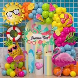 Shein Hawaii Themed Large Foil Balloons Set 124pcs