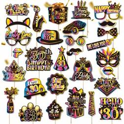 Shein 30 Pcs 30th Birthday Decorations Photo Booth Props Kit