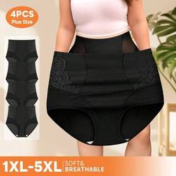 Shein Plus Size High Waist Shapewear Panties - Solid Color