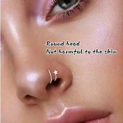Shein Nose Piercing Fashion Stainless Steel Twist Spiral Nose Rings - Women/Men