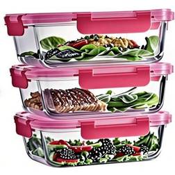 Shein Glass Meal Prep Containers With Lids Set Of 3 Food Container