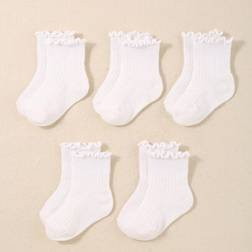 Shein Mid-Calf Socks For Baby Girls - White
