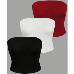 Shein Franclia 3pcs Set Women's Solid Color Strapless Tops