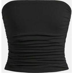 Shein Tween Girl Simple Comfortable Side Ruched Bandeau Tube Top