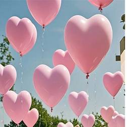 Shein Light Pink Heart Shaped Latex Balloons 20pcs