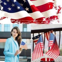 Shein 10 Packs Small American Flags 5.5 x 8.3 Inch