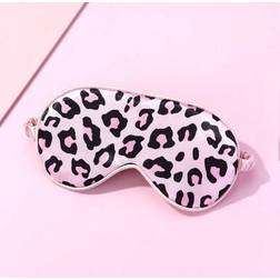 Shein Pink Satin Leopard Print Digital Sleeping Eye Mask