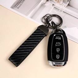 Shein Unisex Simple Gradient Color Carbon Fiber Texture Zinc Alloy Keychain Pendant - Souvenir