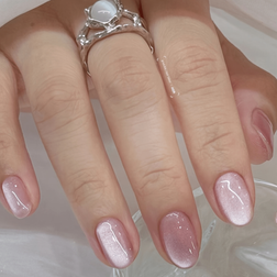 Shein Medium Oval Solid Pink Ombre Acrylic Press On Nails - Pink Ombre