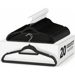 Shein Velvet Hangers 20 Pack Clothes With Tie Bar Hanger