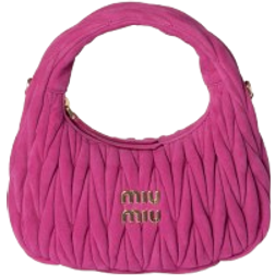 Miu Miu Wander Quilted Suede Bag - Fuchsia