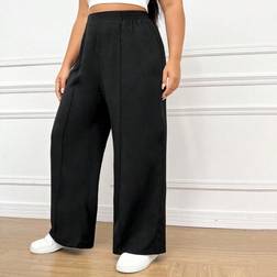 Shein Plissierte Hosen Einfarbig Für Damen - Petite Größen