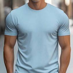 Shein Herren Einfarbiges Lässig Street Fashion Crew Neck Kurzarm T-Shirt