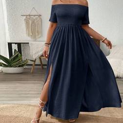 Shein Große Größen Kleid mit Rückenausschnitt und Schlitz