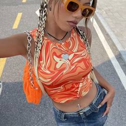 Shein 90er Marmor Druck Y2K Grafik Crop Tank Top