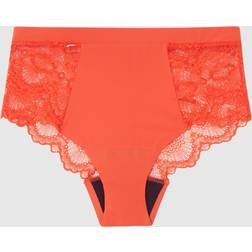Understatement Lace Period Highwaist Briefs - Fiery Red