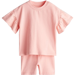 H&M Baby Rosa 2-delat set bomullstrikå